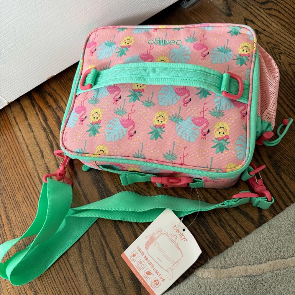 Bentgo Lunch Bag Pink and Green Floral Bag with Adjustable Strap